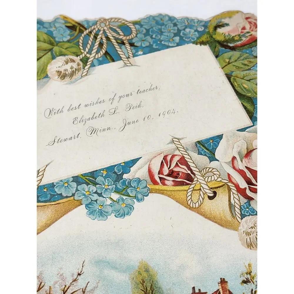 c1904 Antique Greeting Card To Teacher Minnesota 1904, 1907